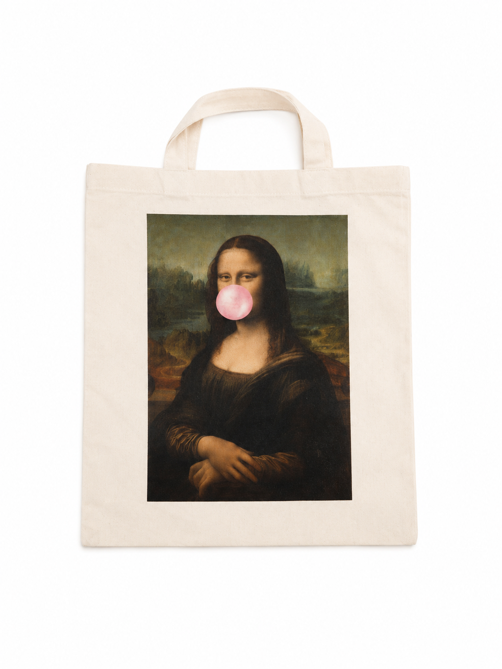 Mona Lisa Bubble Gum Tote Bag